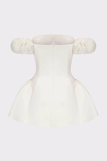 Nana Jacqueline Flora Dress: White Mini Dress for Bridal Shower White