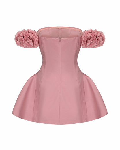Nana Jacqueline Flora Dress: Pink Mini Dress for Birthday Celebration Pink