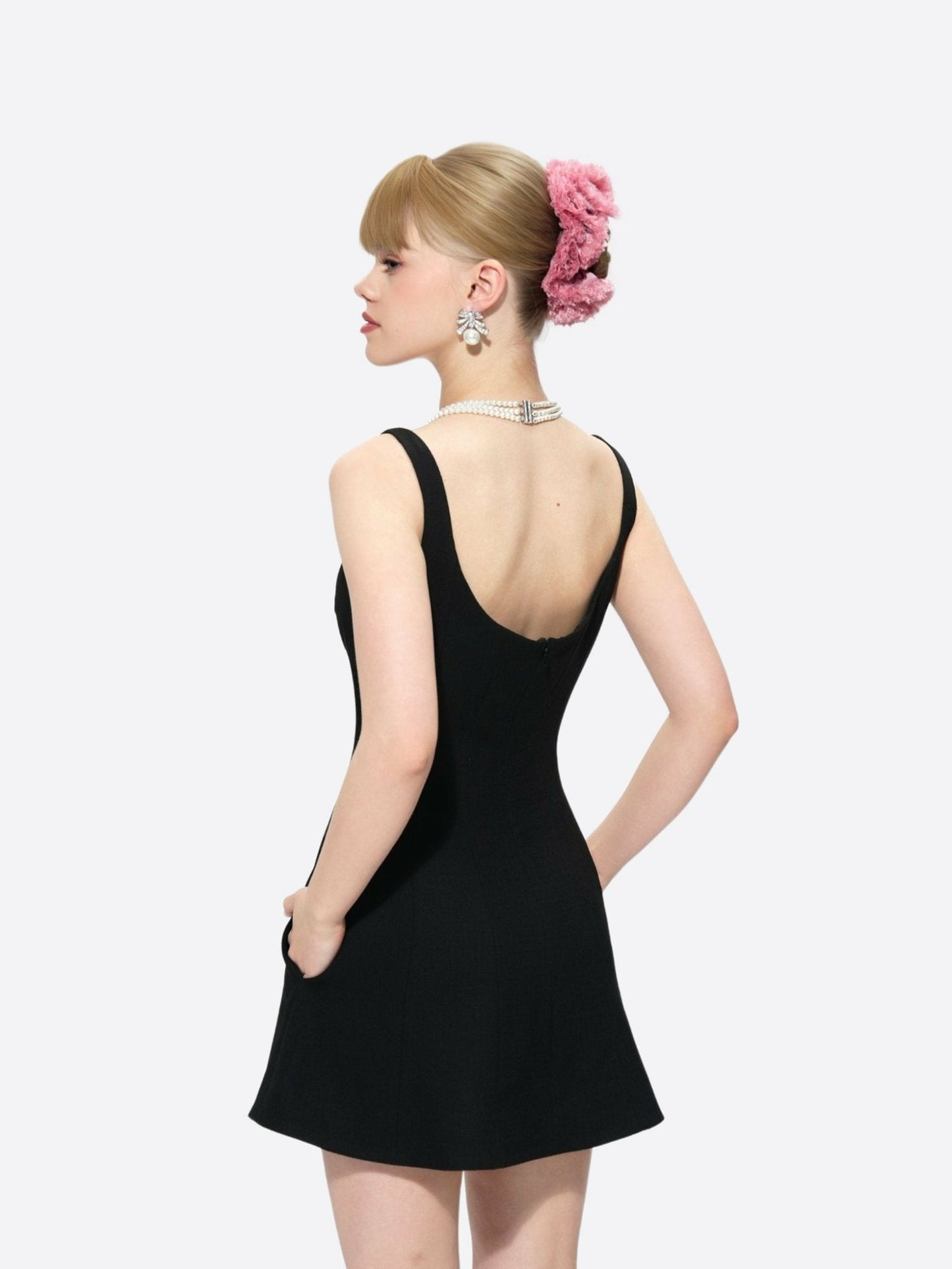 Nana Jacqueline Marianne Dress: Black Mini Dress for Date Night Black