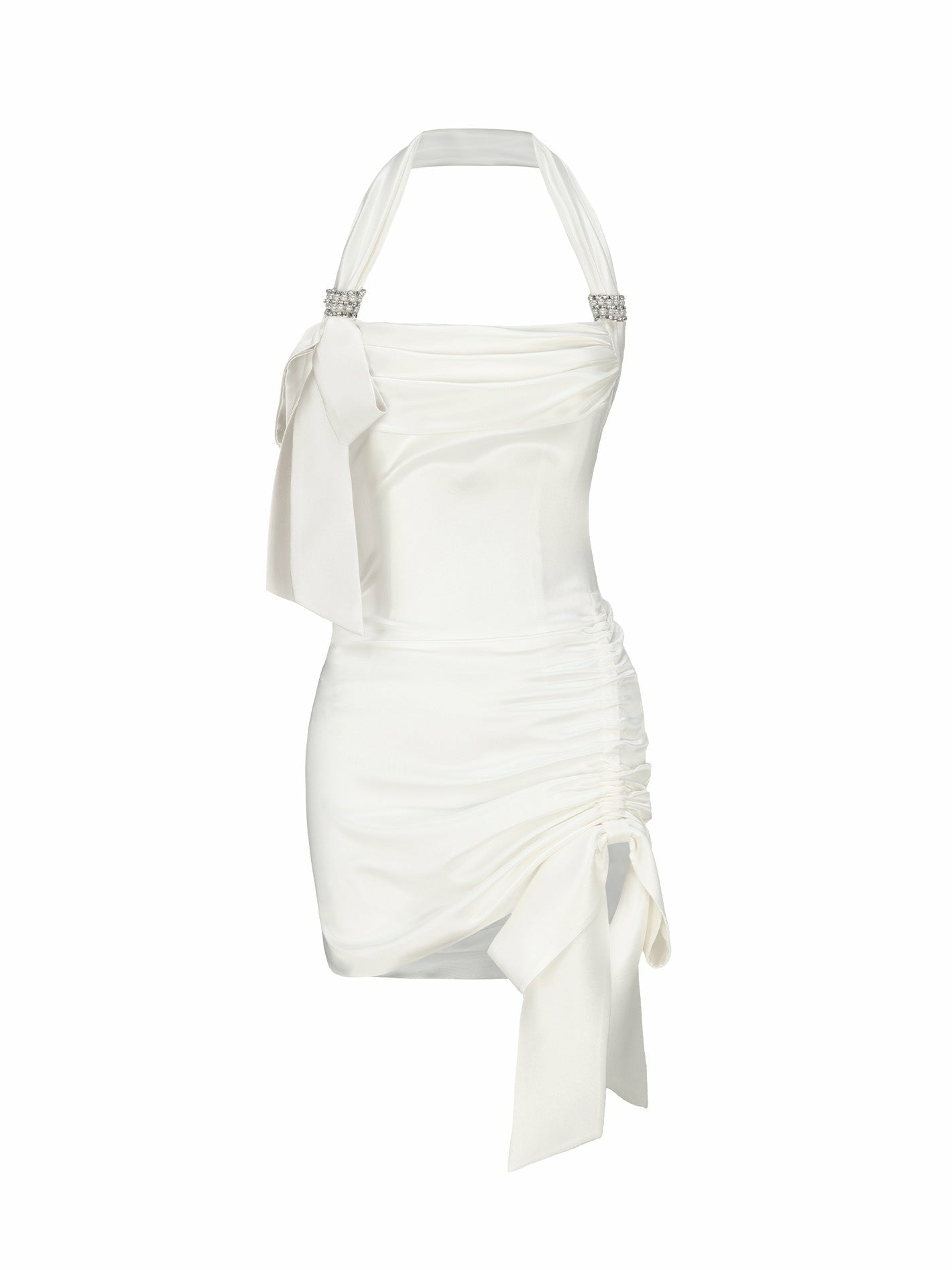 Nana Jacqueline Celia Dress: White Mini Dress for Wedding After-Party White