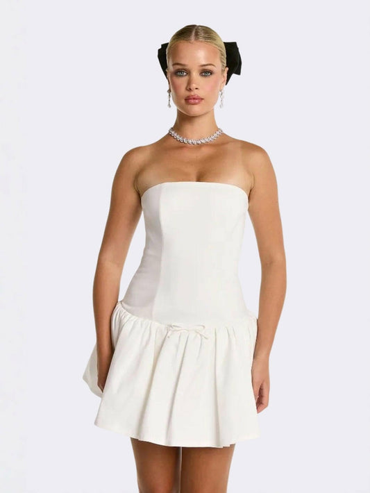 Nana Jacqueline Josie Dress: White Mini Dress for Bridal Shower White