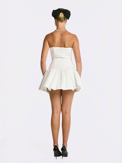 Nana Jacqueline Josie Dress: White Mini Dress for Bridal Shower White