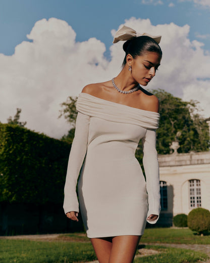 Nana Jacqueline Chantel Dress: White Mini Dress for Bridal Shower White
