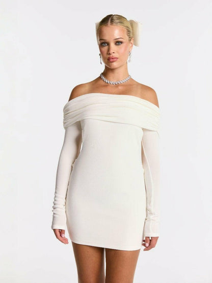 Nana Jacqueline Chantel Dress: White Mini Dress for Bridal Shower White