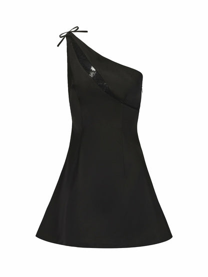 Nana Jacqueline Liza Dress: Black Mini Dress for Cocktail Party Black