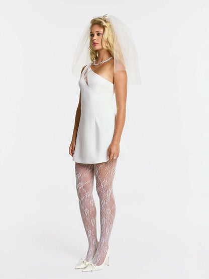 Nana Jacqueline Liza Dress: White Mini Dress for Bridal Shower White
