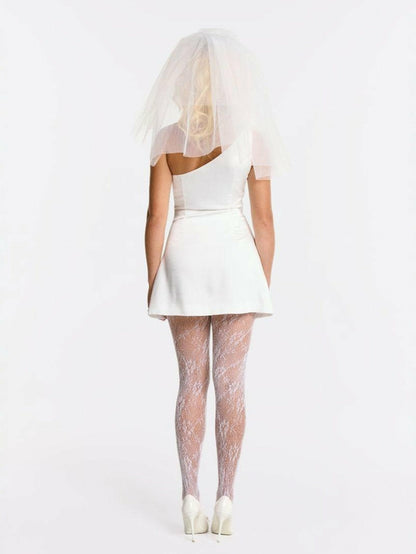 Nana Jacqueline Liza Dress: White Mini Dress for Bridal Shower White