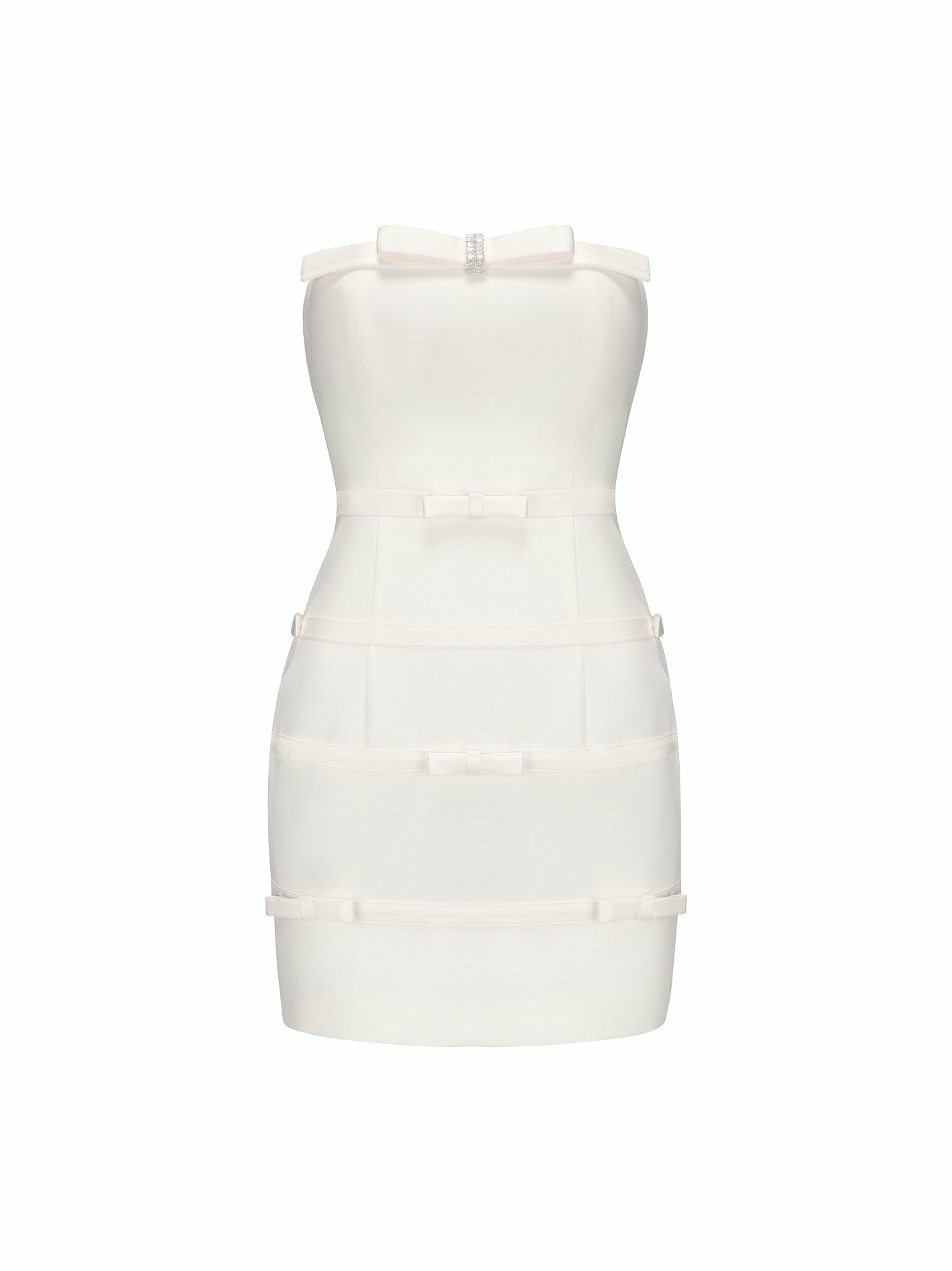 Nana Jacqueline Lucie Bow Dress: White Mini Dress for Bridal Shower White