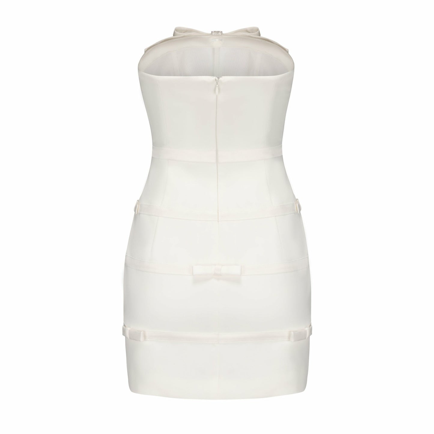 Nana Jacqueline Lucie Bow Dress: White Mini Dress for Bridal Shower White