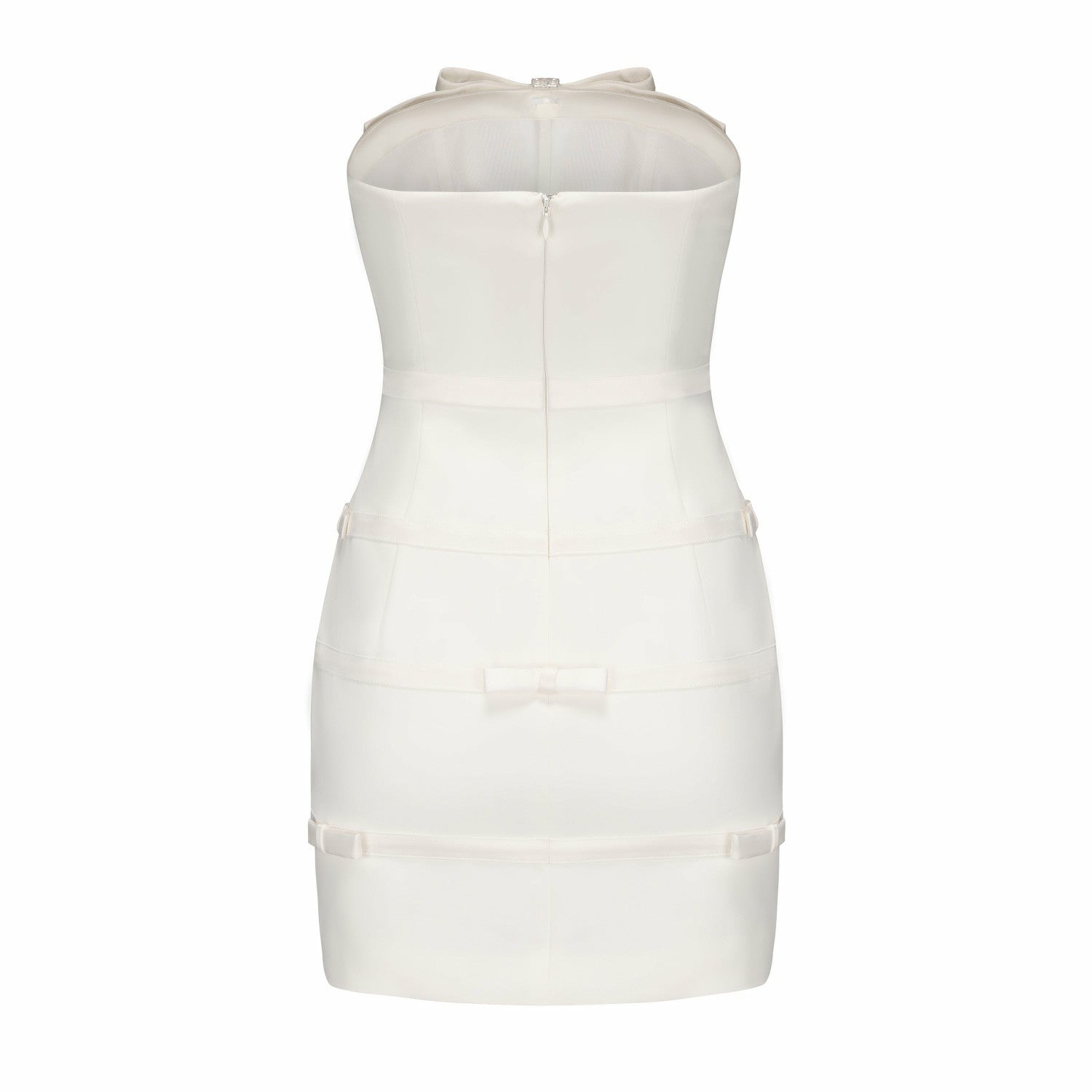 Nana Jacqueline Lucie Bow Dress: White Mini Dress for Bridal Shower White