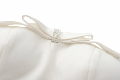 Nana Jacqueline Lucie Bow Dress: White Mini Dress for Bridal Shower White