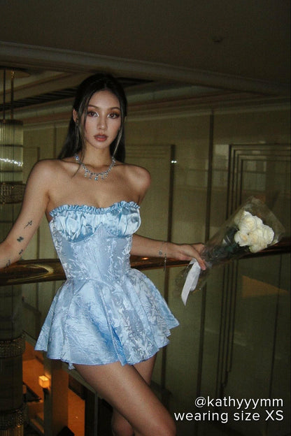 Nana Jacqueline Airina Dress: Blue Mini Dress for Graduation Blue