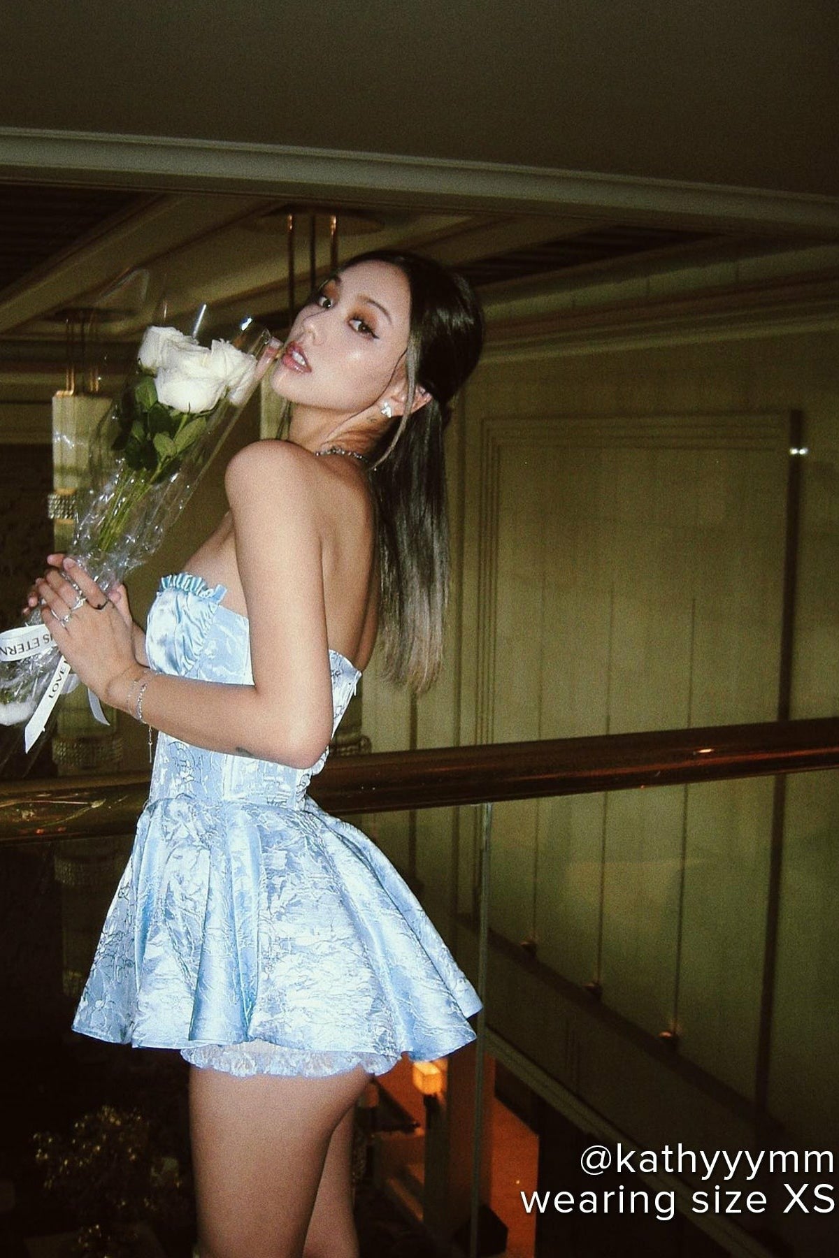 Nana Jacqueline Airina Dress: Blue Mini Dress for Graduation Blue
