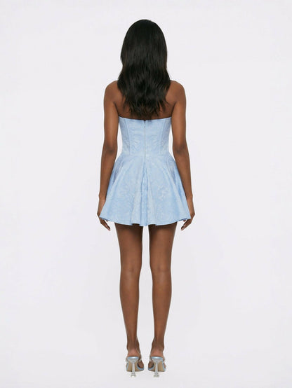 Nana Jacqueline Airina Dress: Blue Mini Dress for Graduation Blue