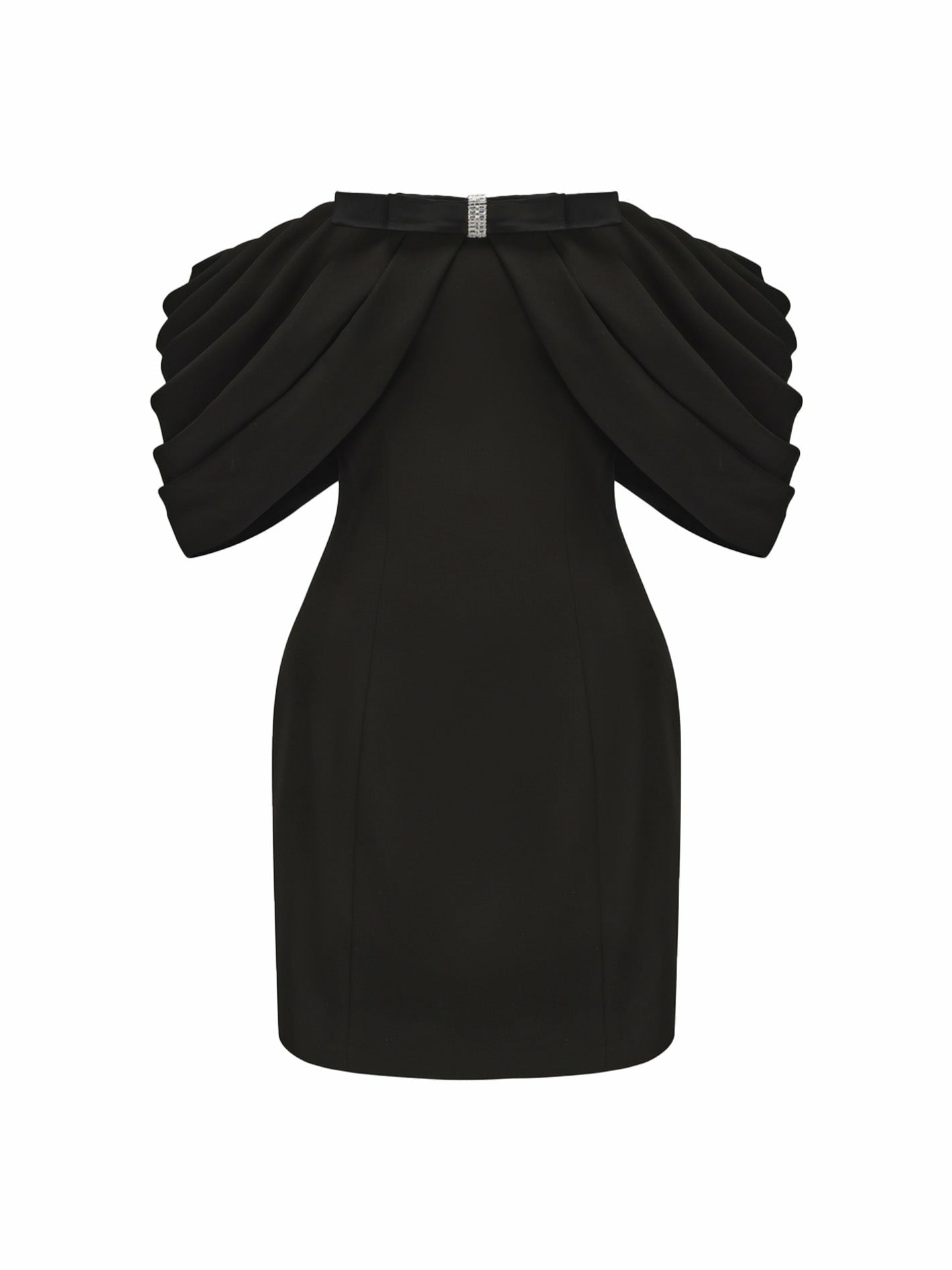Nana Jacqueline Kate Bow Dress: Black Mini Dress for Cocktail Party Black