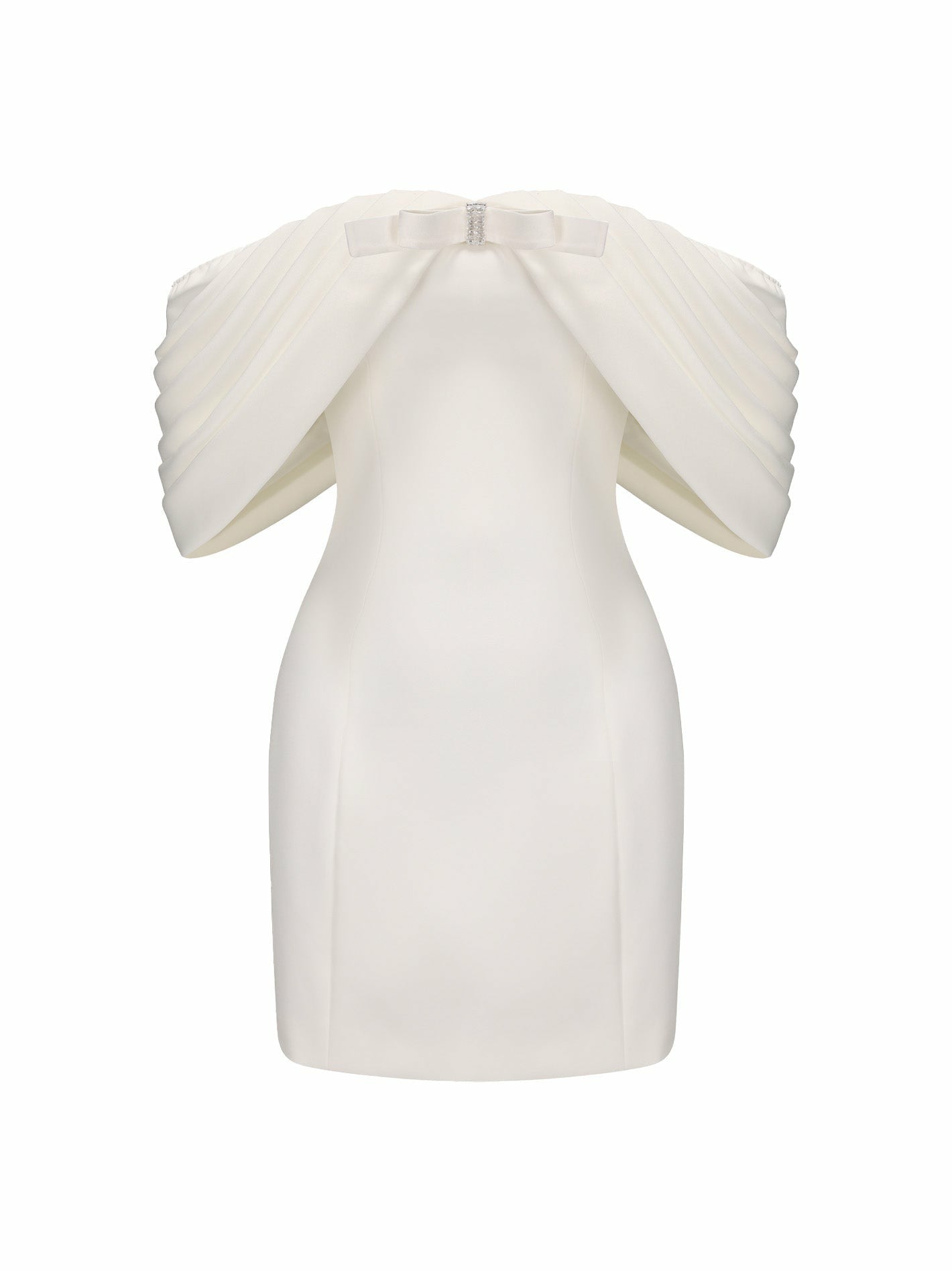 Nana Jacqueline Kate Bow Dress: White Mini Dress for Bridal Shower White