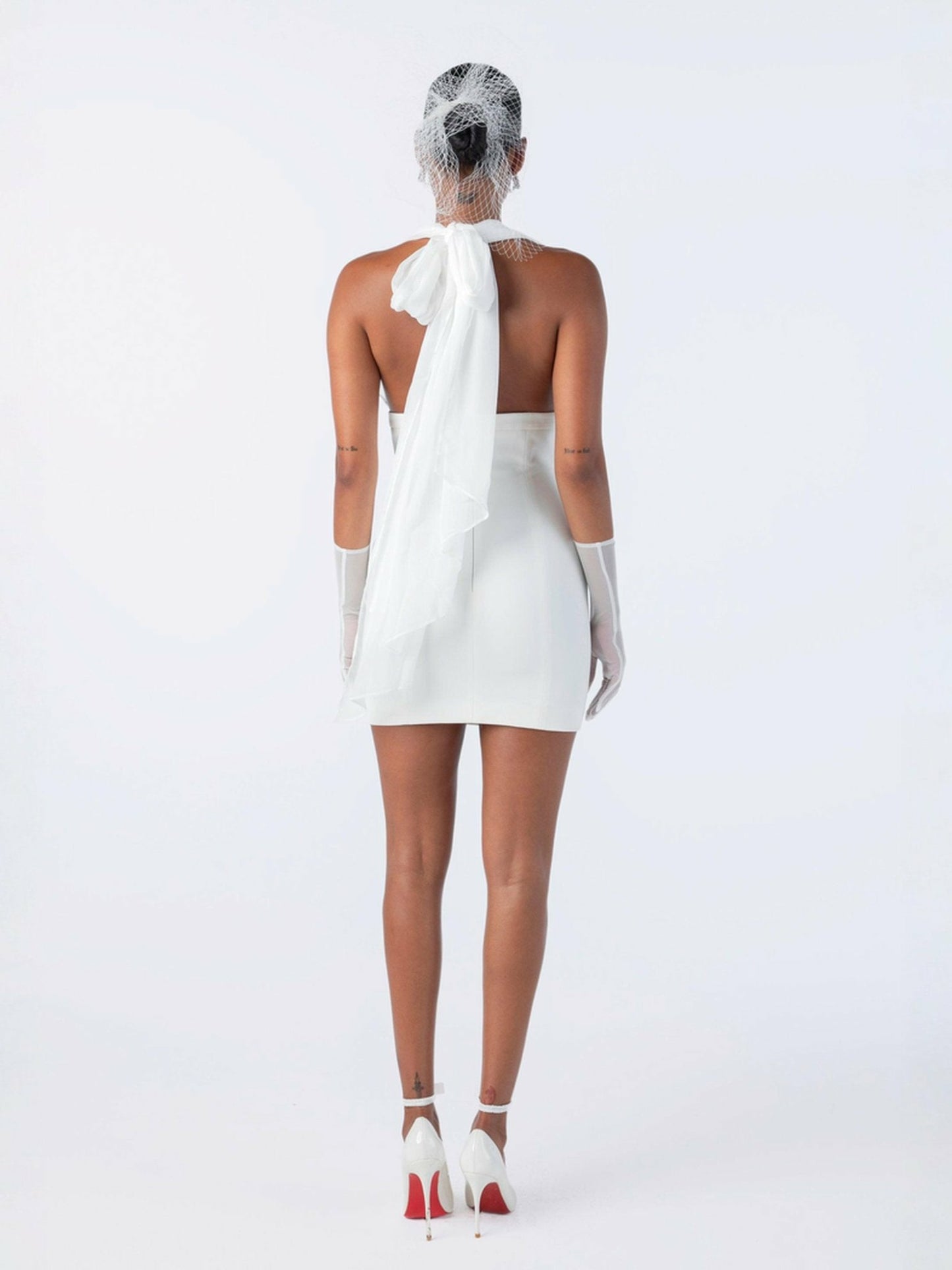 Nana Jacqueline Melinda Dress: White Mini Dress for Wedding After-Party White