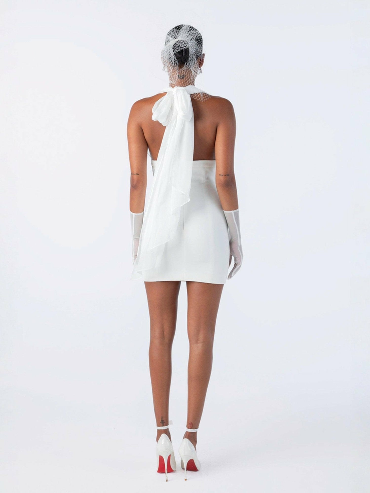 Nana Jacqueline Melinda Dress: White Mini Dress for Wedding After-Party White