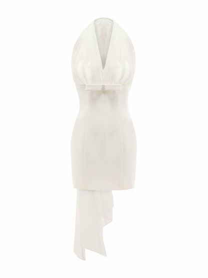 Nana Jacqueline Melinda Dress: White Mini Dress for Wedding After-Party White