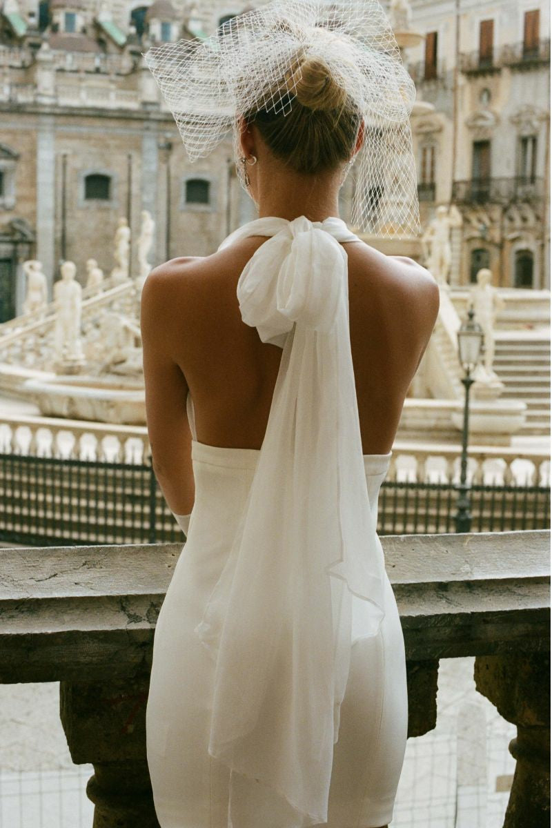 Nana Jacqueline Melinda Dress: White Mini Dress for Wedding After-Party White