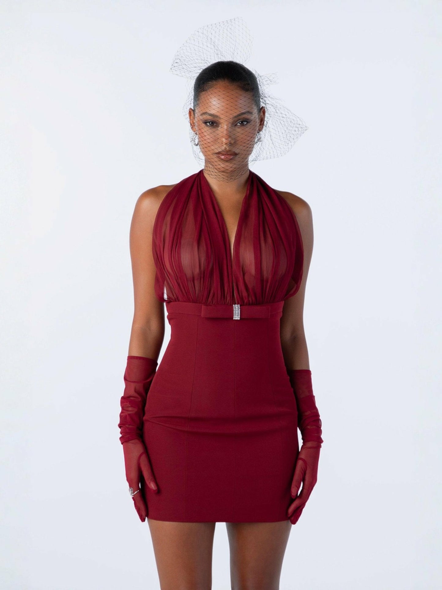 Nana Jacqueline Melinda Dress: Red Mini Dress for Cocktail Party Red