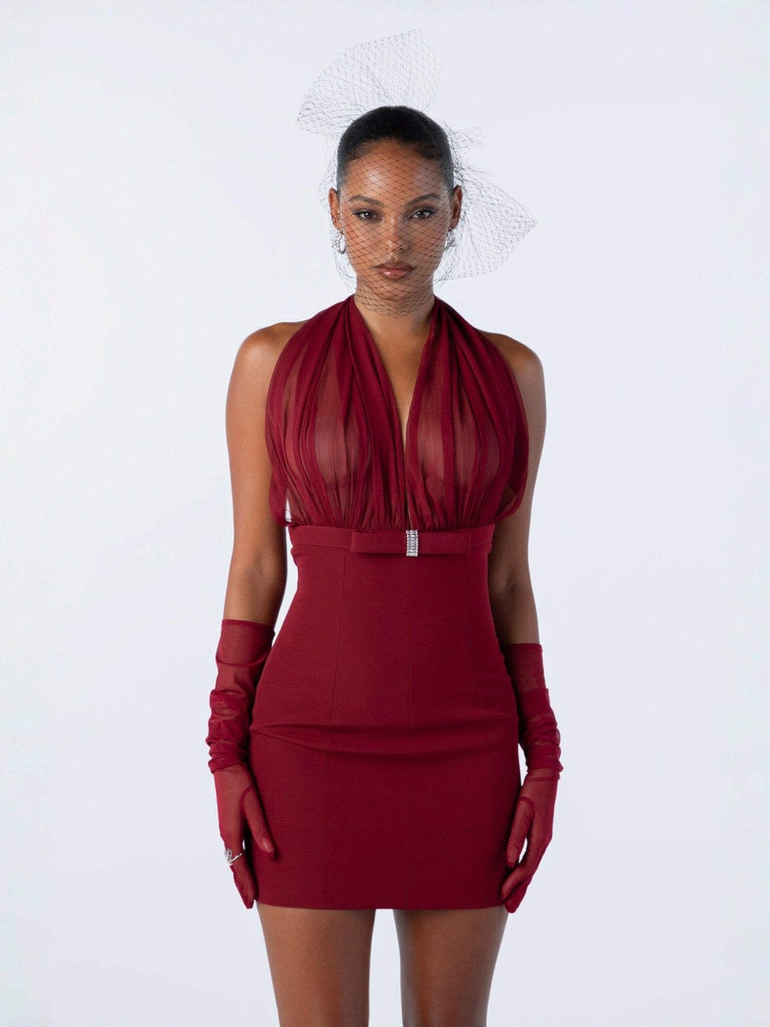 Nana Jacqueline Melinda Dress: Red Mini Dress for Cocktail Party Red
