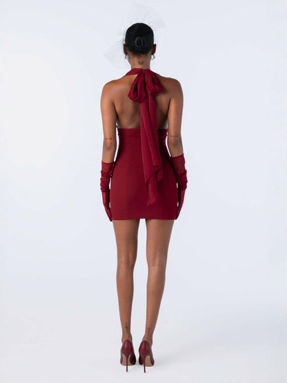 Nana Jacqueline Melinda Dress: Red Mini Dress for Cocktail Party Red