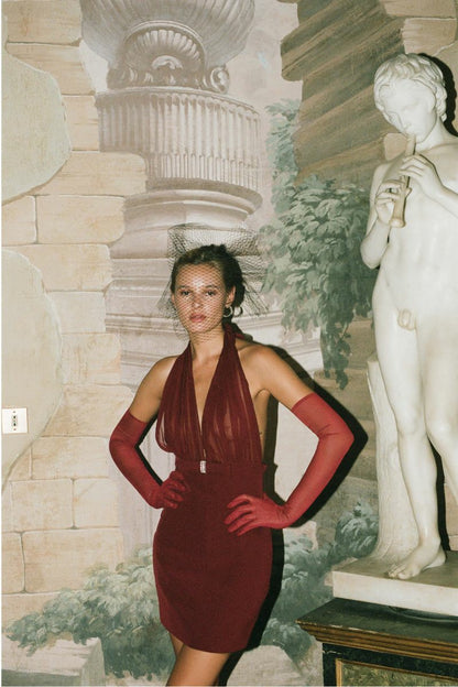 Nana Jacqueline Melinda Dress: Red Mini Dress for Cocktail Party Red