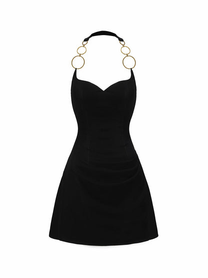 Nana Jacqueline Amira Dress: Black Mini Dress for Cocktail Party Black