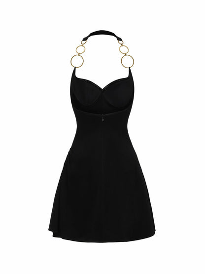 Nana Jacqueline Amira Dress: Black Mini Dress for Cocktail Party Black