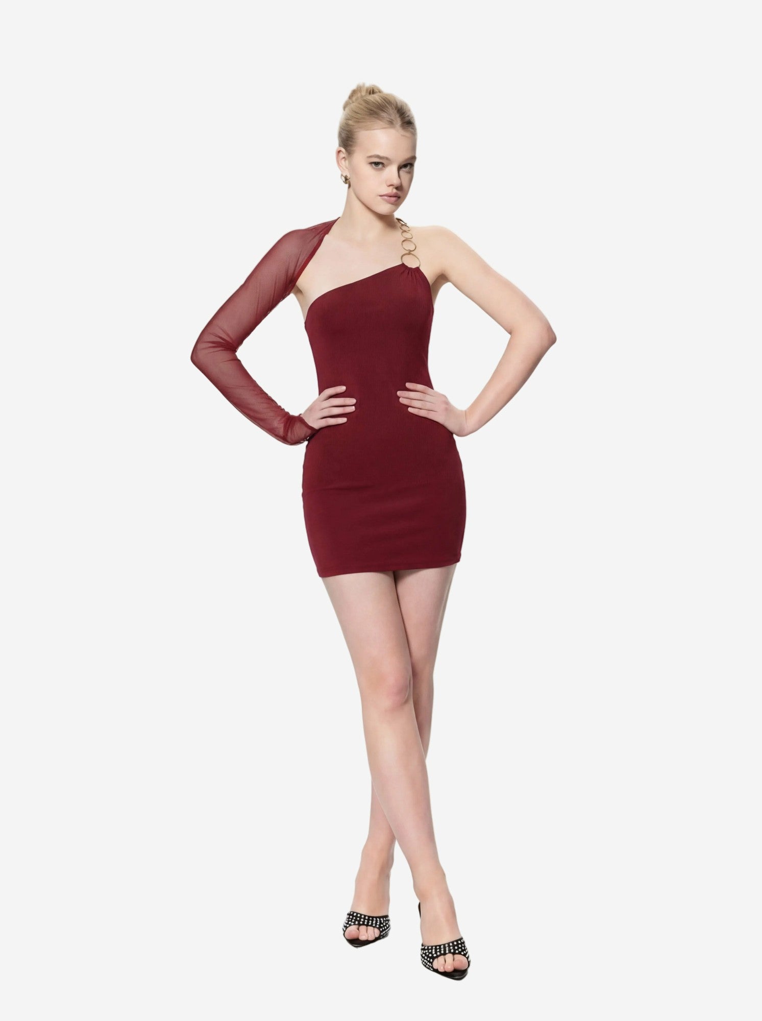 Nana Jacqueline Claudia Dress: Red Mini Dress for Date Night Red