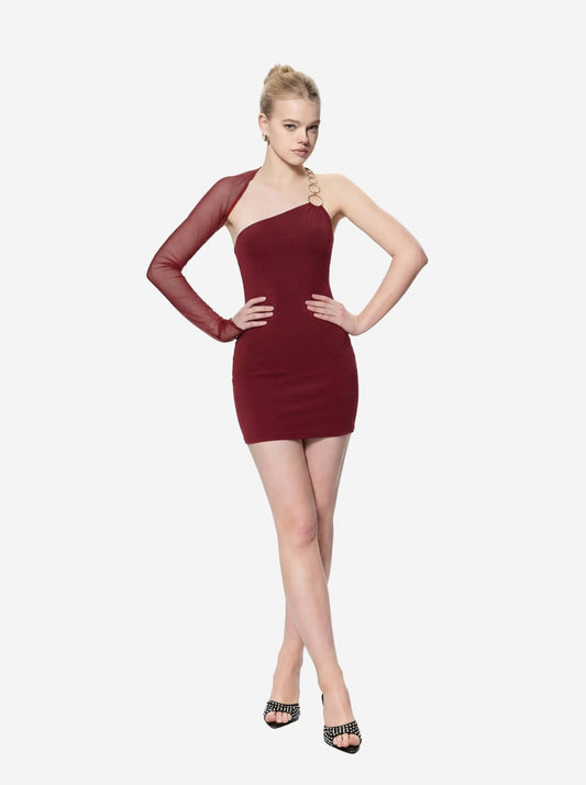 Nana Jacqueline Claudia Dress: Red Mini Dress for Date Night Red