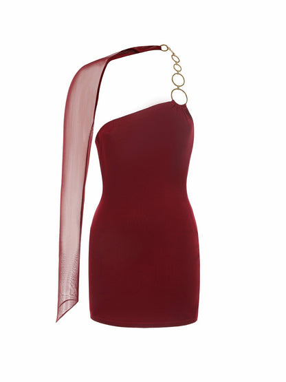 Nana Jacqueline Claudia Dress: Red Mini Dress for Date Night Red