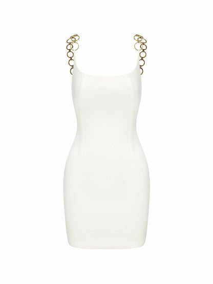 Nana Jacqueline Paloma Dress: White Mini Dress for Engagement Party White
