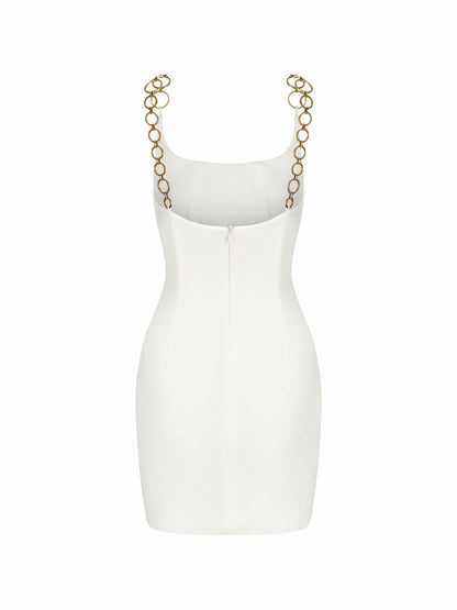 Nana Jacqueline Paloma Dress: White Mini Dress for Engagement Party White