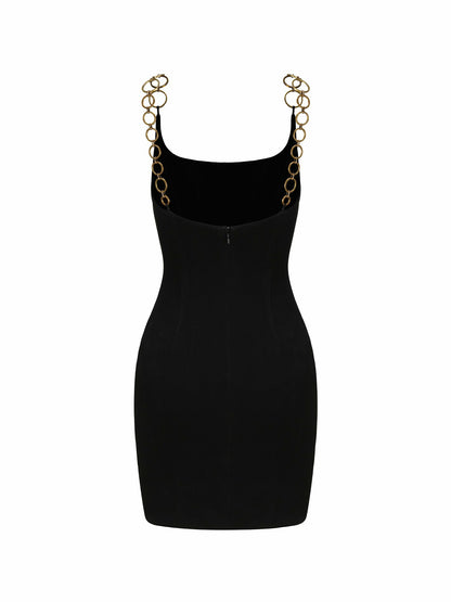 Nana Jacqueline Paloma Dress: Black Mini Dress for Cocktail Party Black