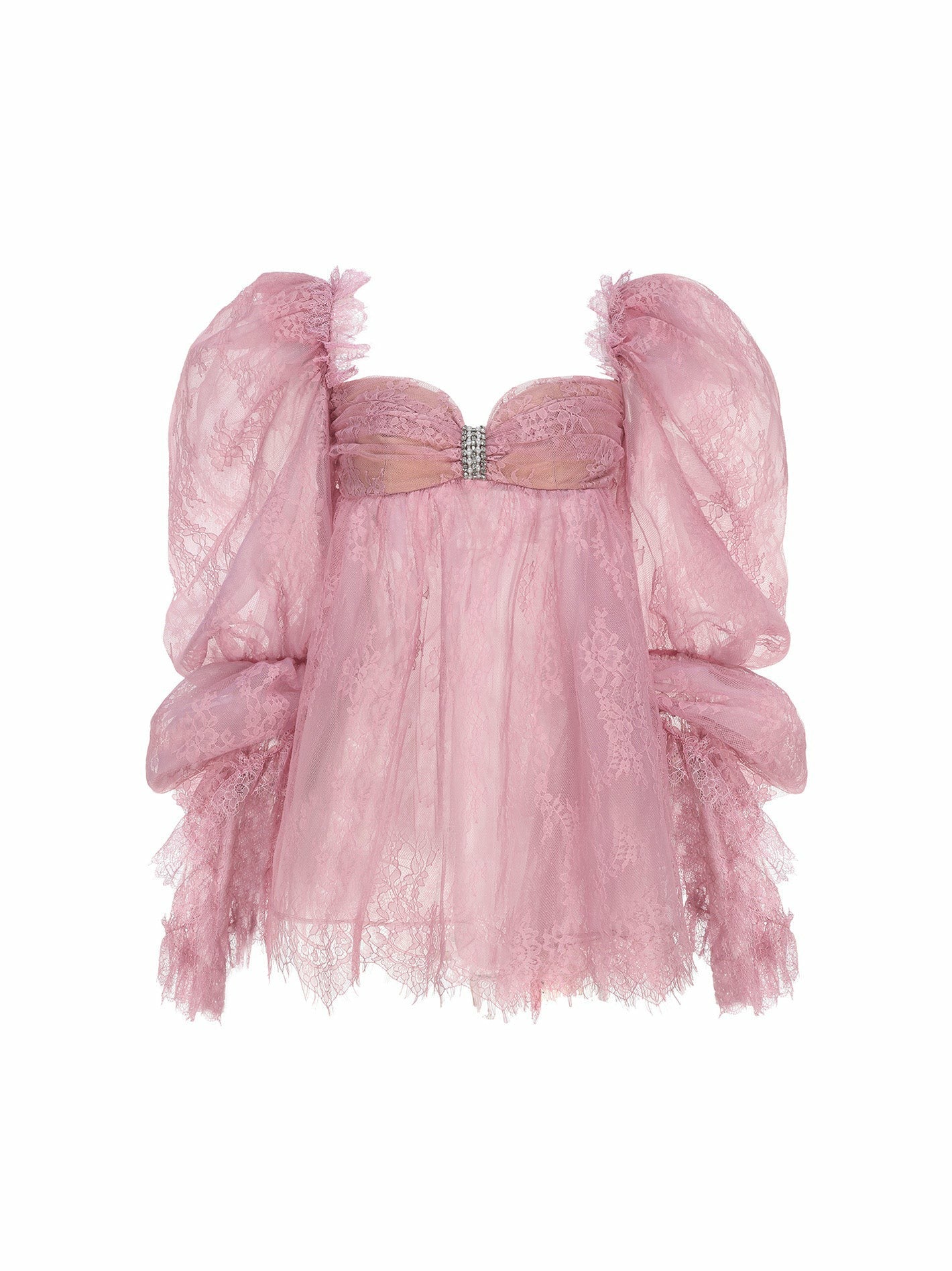 Nana Jacqueline Bianca Lace Dress: Pink Mini Dress for Bachelorette Party Pink/Purple
