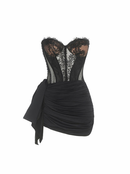 Nana Jacqueline Suzette Dress: Black Mini Dress for Cocktail Party Black