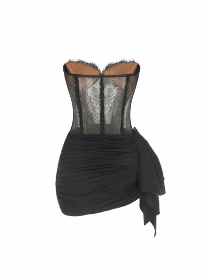 Nana Jacqueline Suzette Dress: Black Mini Dress for Cocktail Party Black