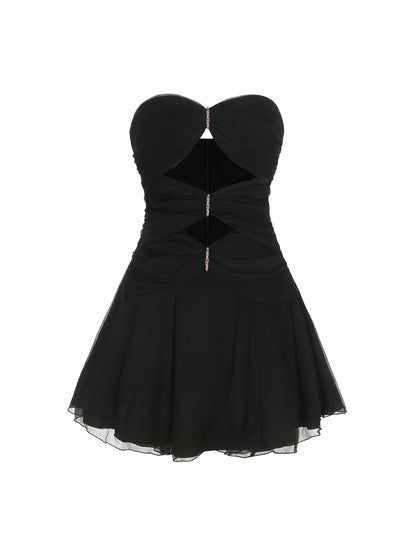 Nana Jacqueline Ilana Dress: Black Mini Dress for Cocktail Party Black
