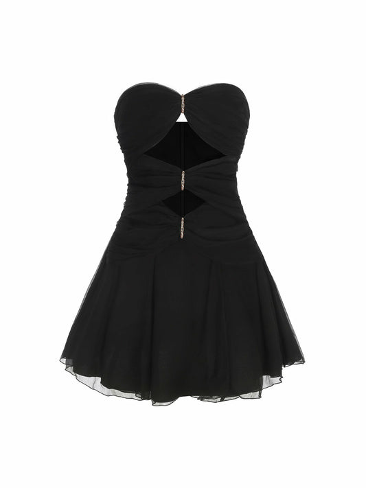 Nana Jacqueline Ilana Dress: Black Mini Dress for Cocktail Party Black