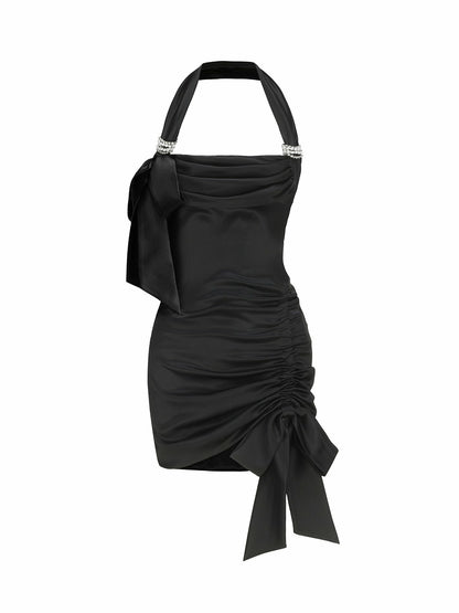 Nana Jacqueline Celia Dress: Black Mini Dress for Cocktail Party Black