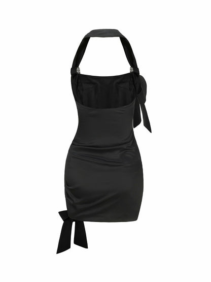 Nana Jacqueline Celia Dress: Black Mini Dress for Cocktail Party Black