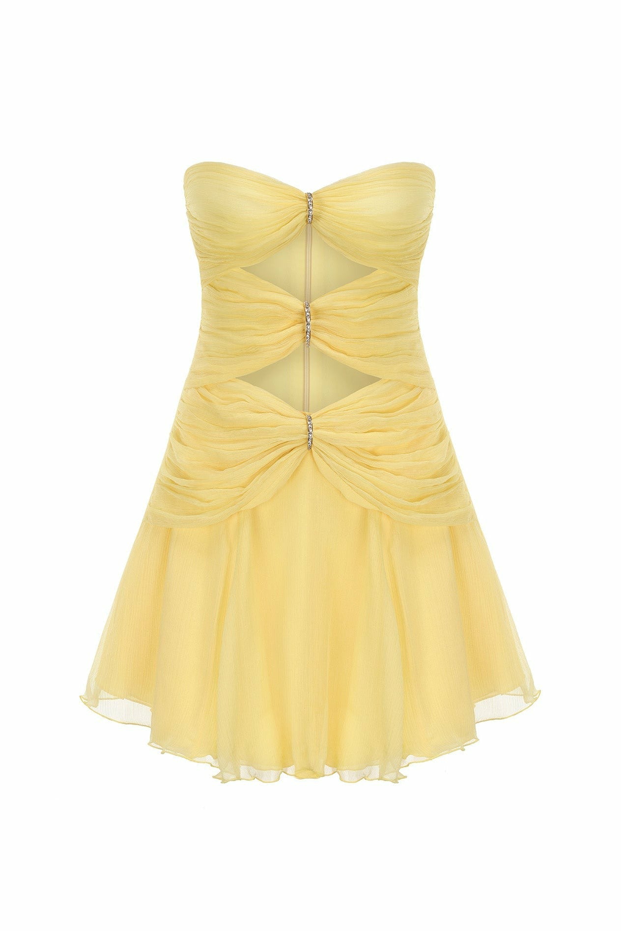 Nana Jacqueline Ilana Dress: Yellow Mini Dress for Birthday Celebration Yellow