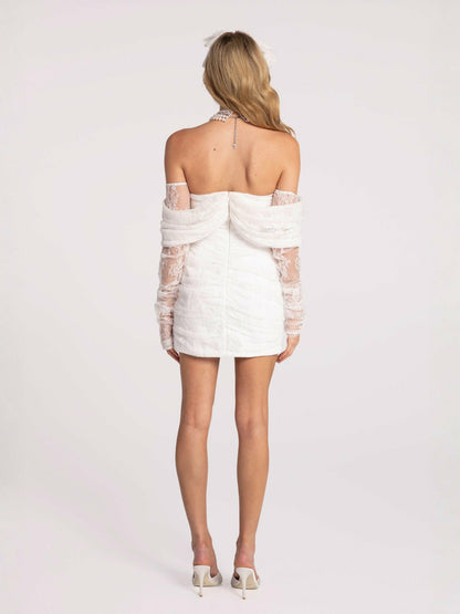 Nana Jacqueline Sydney Bow Dress: White Mini Dress for Bridal Shower White