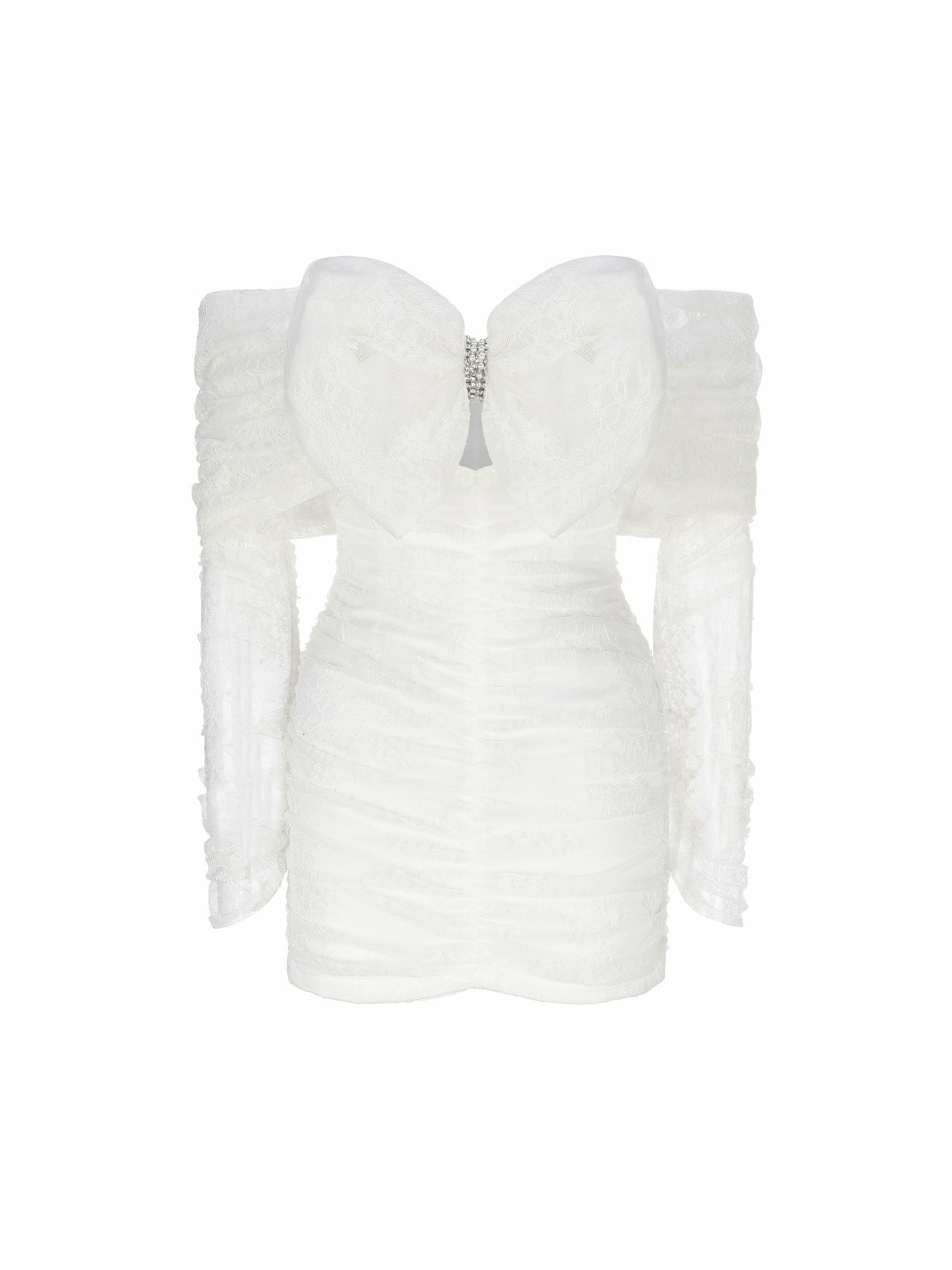 Nana Jacqueline Sydney Bow Dress: White Mini Dress for Bridal Shower White