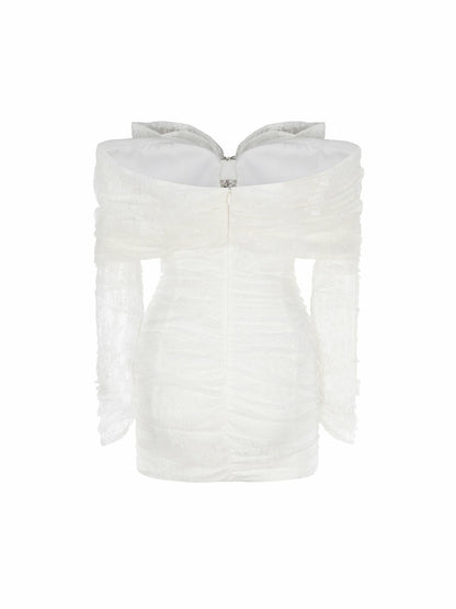 Nana Jacqueline Sydney Bow Dress: White Mini Dress for Bridal Shower White