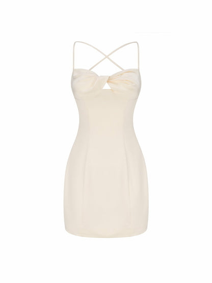Nana Jacqueline Stacie Dress: Champagne Mini Dress for Engagement Party Champagne