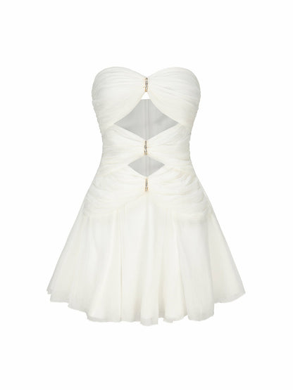 Nana Jacqueline Ilana Dress: White Mini Dress for Bridal Shower White
