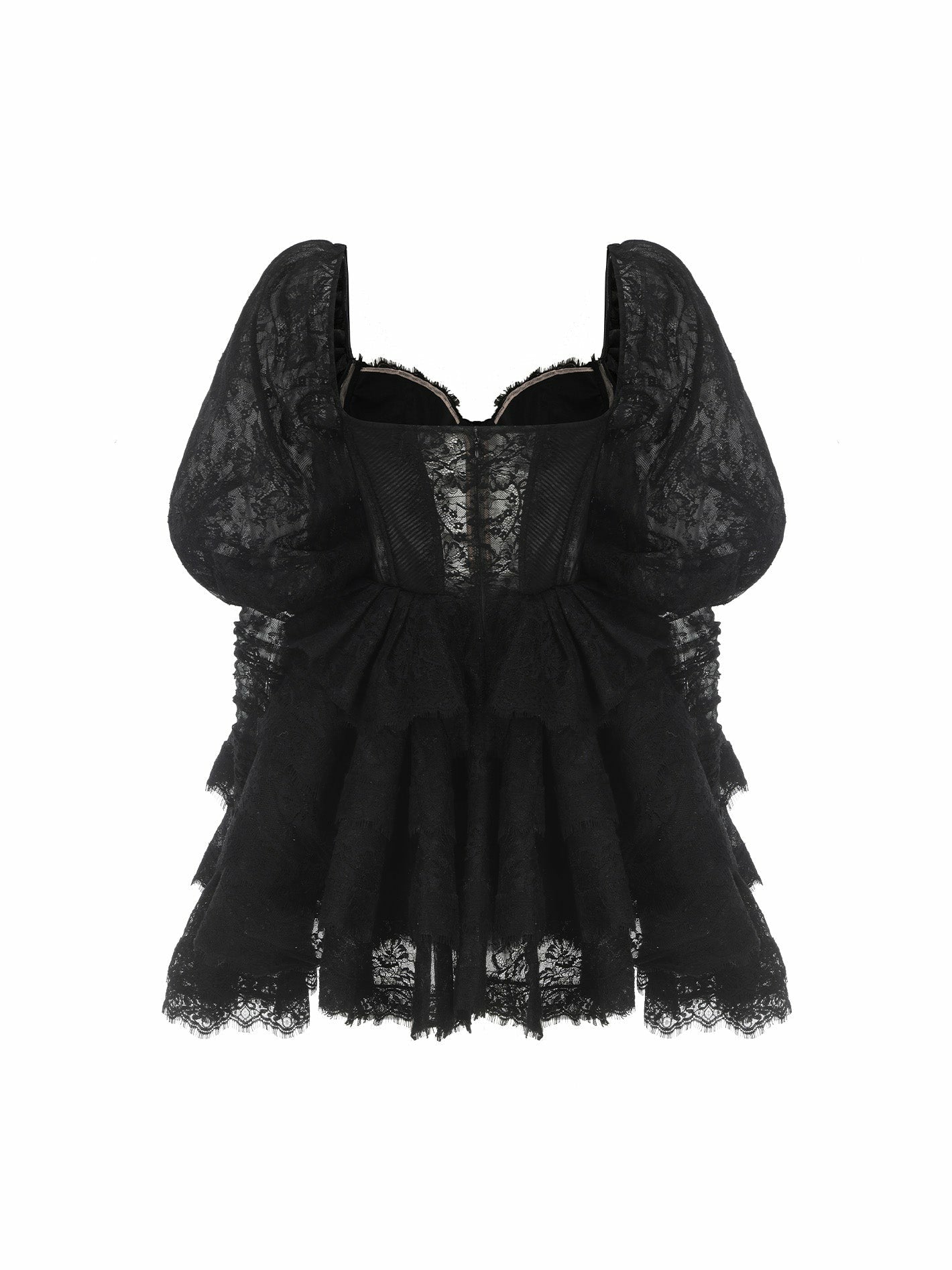 Nana Jacqueline Penelope Lace Dress: Black Mini Dress for Cocktail Party Black